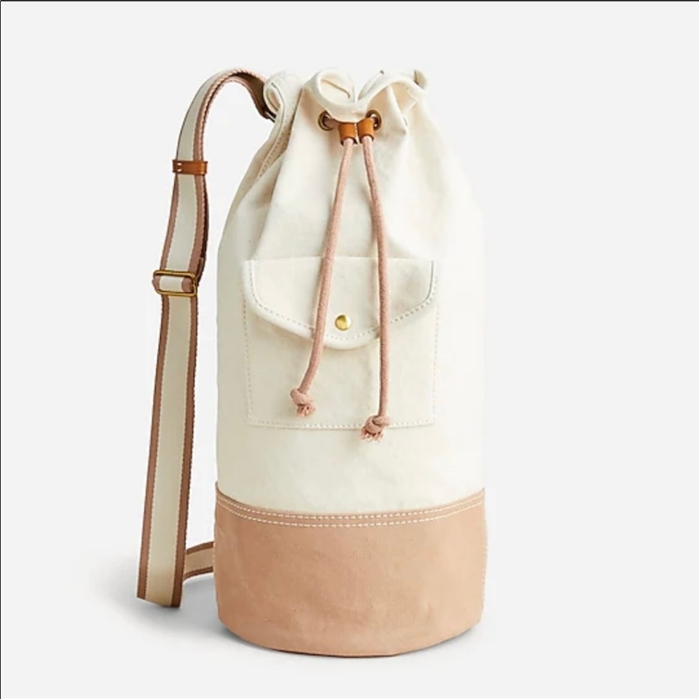 NWT - J.Crew Montauk Sling Backpack Canvas - Color: Natural Dessert